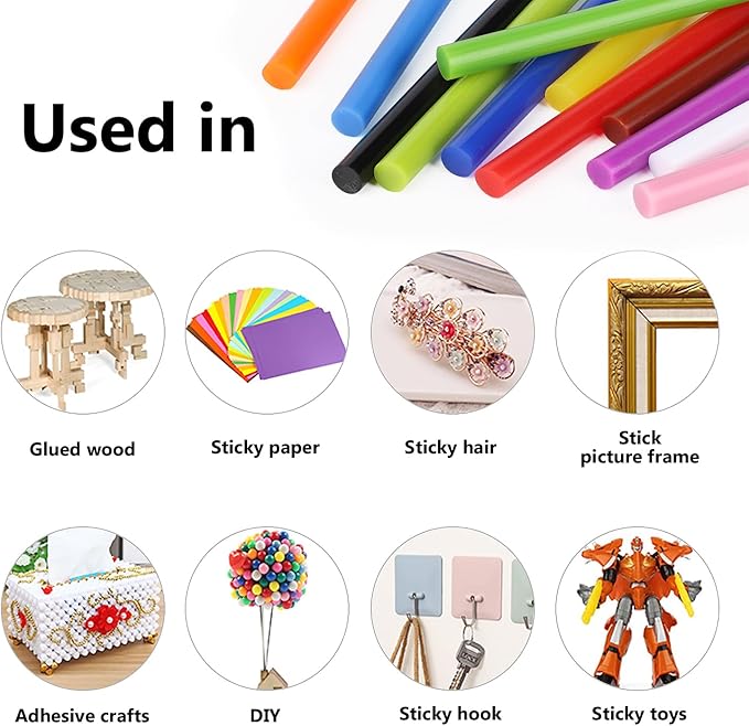 120 Pack Colored Hot Glue Sticks, Mini Hot Glue Sticks Bulk, 4"x 0.27" 12 Colors for Christmas Cards, Wax Seal Stamp, Decoration, Handmade Arts and Crafts DIY, Car Dent Repair