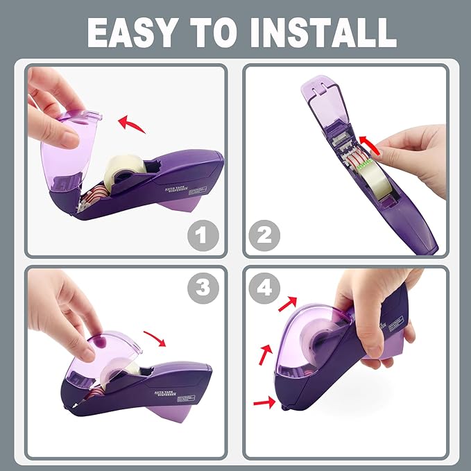 Automatic Tape Dispenser for Wrapping Gifts, Handheld Packaging Tape Dispenser Gun with Cutter, Dispensers for Adhesive Tapes-Grey