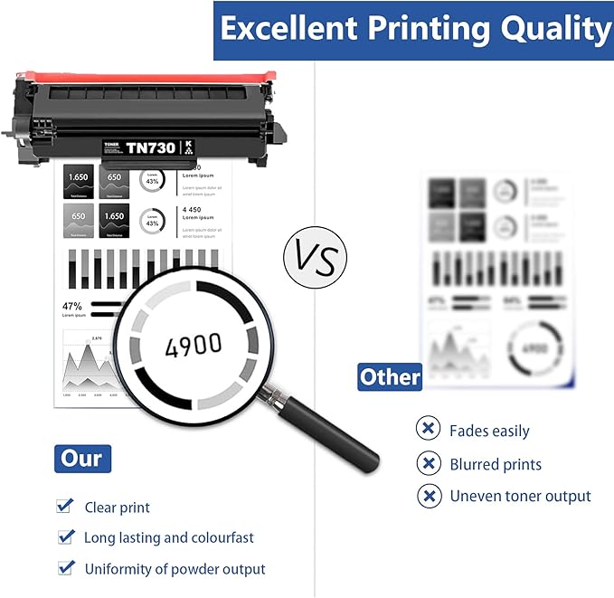 TN730 TN-730 Black Toner Cartridges 2 Pack Compatible TN730 Toner Cartridge Replacement for DCP-L2550DW MFC-L2710DW L2750DW L2750DWXL Printer