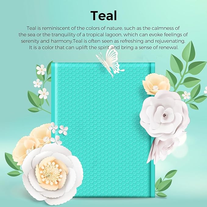 Metronic Bubble Mailer 10.5x16 Inch Teal 500 Pack, Waterproof Padded Envelopes,Self-Seal Bubble Mailers Cushioning Padded Envelopes for Shipping,Jewelry Makeup Supplies, Packaging Bulk