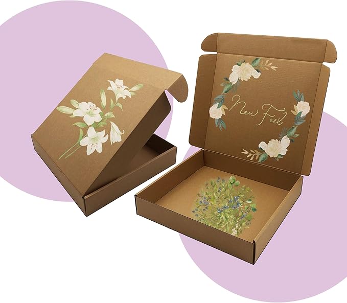 11x10x2 Inches Shipping Boxes Set of 25, Brown Corrugated Mailing Cardboard Box Literature Mailer for Packing Small Business Moving and Storage,E-Commerce Packaging (11"×10“×2”)