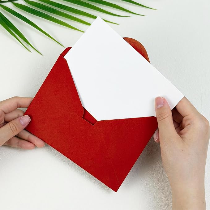 50 PCS Red Colorful A4 Envelopes,4x6 Envelopes for Invitations | 4x6 Envelopes for Greeting Cards, Great for Invitations, Wedding Invitation, Birthday, Baby Shower, Graduation