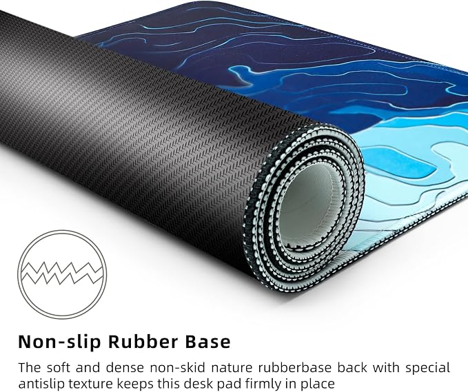 MEWOOCUE® Gaming Mouse Pad for Desk,Large Mousepad Laptop, Sea Beach Ocean Waves Mouse Mat,Long XXL Waterproof Keyboard Pads,Big Non-Slip Mousepads for Game Office Home（31.5 x 11.9 in）
