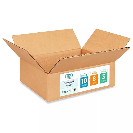 Medium Moving & Shipping Boxes 10"L x 8"W x 3"H (25-Pack) - Extra Strength 200 lb vs Regular - Corrugated Boxes for Packaging - Durable Shipping Box - Cardboard Box for Shipping by IDL Packaging | Extra Strength 200 lb vs Regular - Corrugated Boxes for...