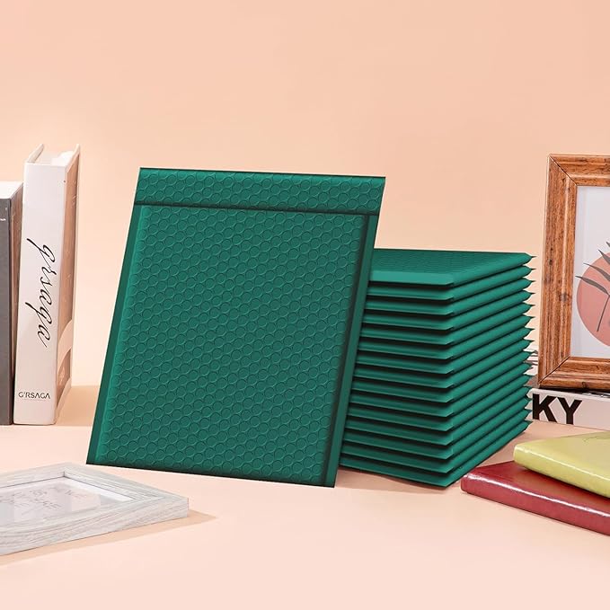 Fuxury Bubble Mailer 8.5 x 12 250 Pack Forest Green #2 Padded Envelopes Self-Seal Adhesive Bubble Mailers Bulk Water Resistant Bubble Envelope for Mailing,Packaging,Small Business