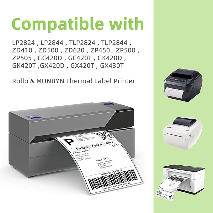 Compatible 4" x 6" Direct Thermal Label Replacement for DYMO 1744907 Postage Address Shipping Compatible with Dymo 4XL, Rollo & Zebra Printer Permanent Adhesive (12 Rolls, 220 Labels/Roll)
