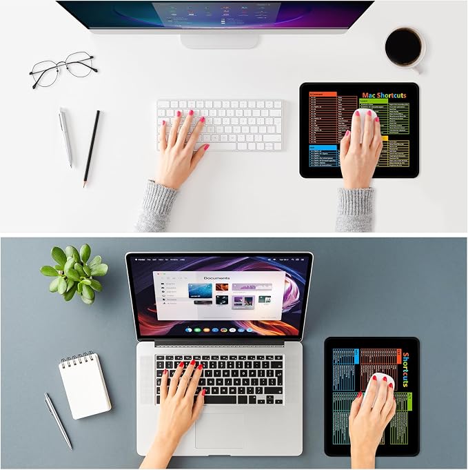 ITNRSIIET Mouse Pad Non-Slip Rubber Base Smooth Surface Stitched Edges Waterproof Durable Compatible with All Mice for Office & Gaming, Desk Accessory, 10.2x8.3x0.12 inch, WinShortcuts