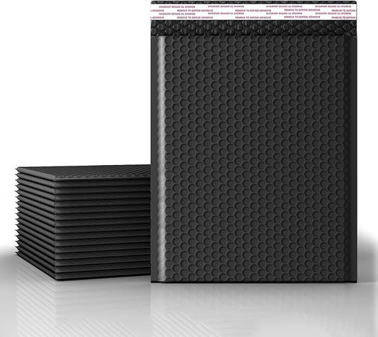 10 x 13 Inch Bubble Mailer 40 Pack, Waterproof Padded Envelopes with Strong Self-Seal Adhesive, Cushioning Shipping Bags with Bright Color for Small Business - Black