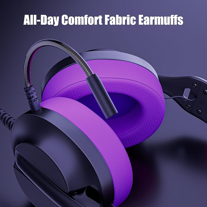 WIRWTRU Wired Gaming Headset for PS5, Xbox, Xbox Series X|S, PC, PS4 | 198g Lightweight Design, Noise Cancelling Microphone, Soft Earmuffs, 3.5mm Jack for Gaming & Work