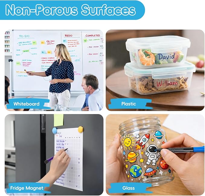 EMART Dry Erase Markers Fine Tip 48 Count Magnetic White Board Markers | 1-2mm Thin Whiteboard Pens with Eraser Cap Low Odor for School, Classroom, Office, Home, Teacher Must Haves