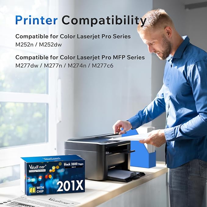 Valuetoner Compatible Toner Cartridge Replacement for HP 201X Black HP 201A CF400X High Yield for HP Color LaserJet Pro MFP M277n M277dw M277c6 M252n M252dw M274n M252 M277 Series Printer (1 Pack)