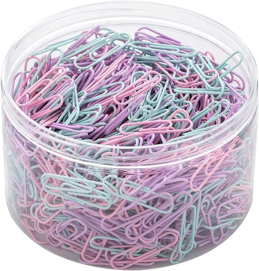 800 PCS Colored Paper Clips (800, Macaron Colors) Durable and Rustproof, Great for Office School Organizing (Macaron Colors, 1.3 inch)