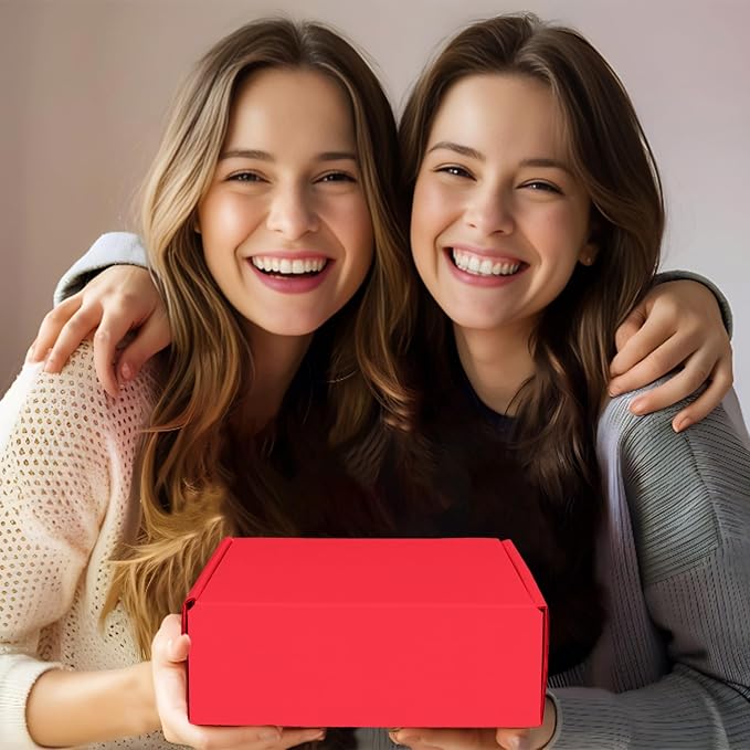 Small Shipping Boxes, 50 Pack Cardboard Box Corrugated Mailer Boxes Small Corrugated Boxes For Shipping Packaging Craft Gifts Giving Products, 6 x 4 x 1.6 Inches (Red)