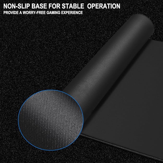 Large Gaming Mouse Pad, 31.5" x15.7" Water Resist Large Extended Desk Mat | Mouse Pad with Superior Micro-Weave Cloth, Big Keyboard Mousepad with Non-Slip Base, Desk Pad for Office Home Gaming, Black