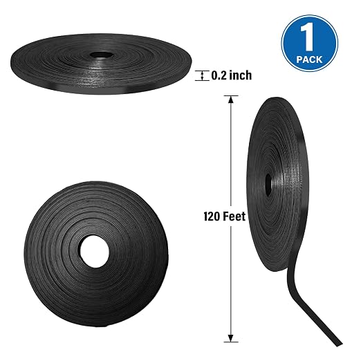 Magnetic Whiteboard Tape for Office,Fine Line Gridding Tape - 1/5 in x 40 yd x 24 mil,High Energy Thin Strip Magnets,Black 120 Feet