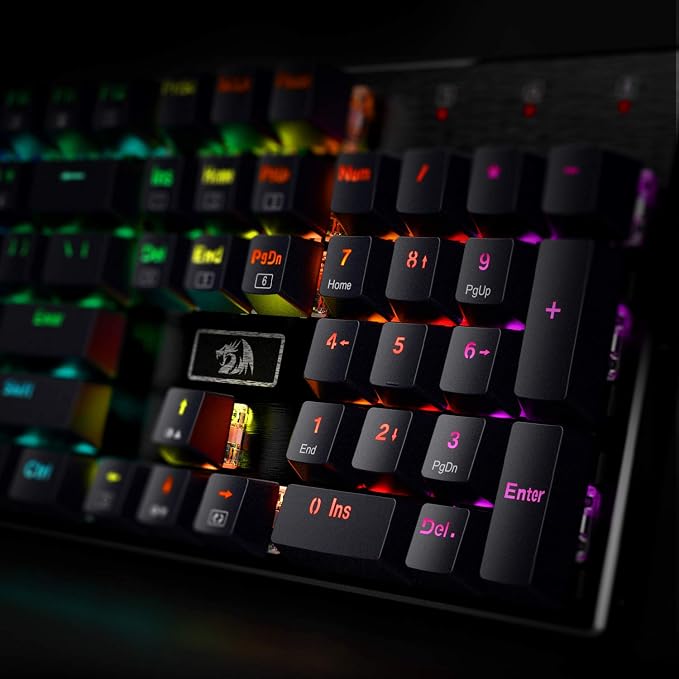 Redragon K556 Wired RGB Mechanical Gaming Keyboard, 104-Key Aluminum Board | Rock-Solid Metal Build, 20 Backlits for Immersive ESports Vibe, Hot-swap Smooth & Soft Linear Red Switch for Quiet Scene