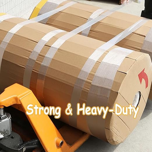 Valley'sYuMiao 6 Pack Mono Filament Strapping Tape, 2 in×60yds, Reinforced Strapping Fiberglass Packing, Clear Heavy Duty Wearproof Tape, Extra Thickness 5.5 mils