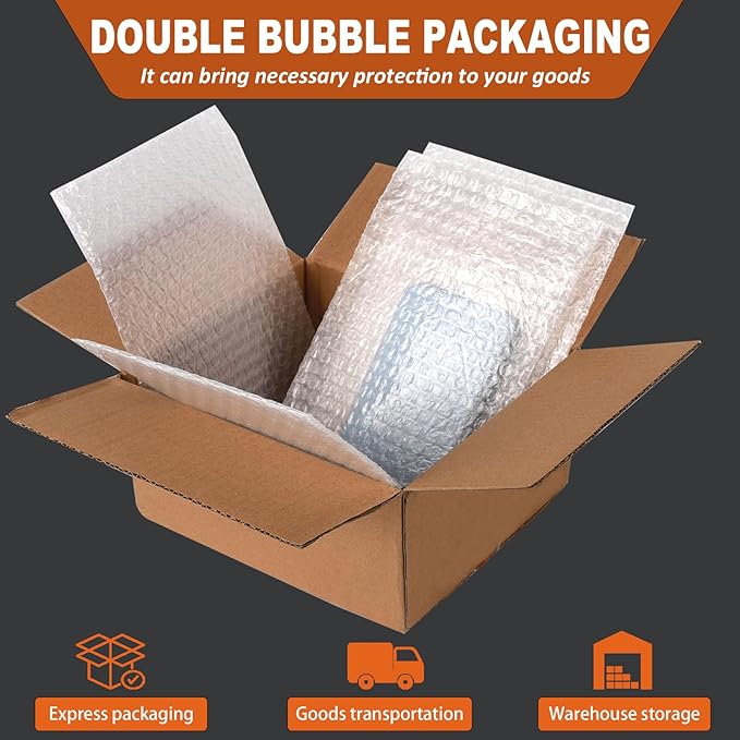 16" x 20" Bubble Pouches Wrap Bags, 25Pcs Double Wall Shockproof Bubble Bags, Clear Bubble Out Bags for Packing, Cushioning Bags for Moving, Shipping and Packing