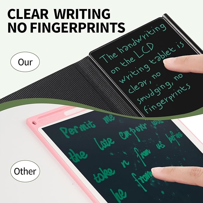 LCD Writing Tablet for Adult: 6.5 Inch Full Screen Mini Digital Notepad Reusable Small Writing Pad with Hall Switch and Leather Case Portable Use for Office Study Teaching