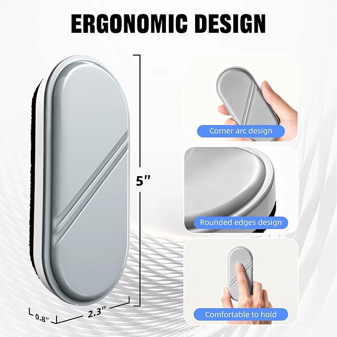 Dry Erase Board Eraser, Magnetic Detachable Whiteboard Eraser 2-Pack, White Board Erasers for Classroom, Glass Board Cleaner, Dry Erase Marker Eraser for Office School Home (Gray)