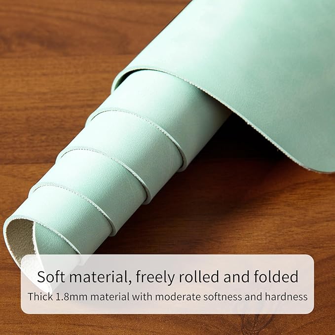 Desk Pad Soft PU Leather Large Mouse Pad Laptop Computer Desk Mat Table Blotter Flat Smooth Waterproof Non-Slip Desktop Protector Write Pad for Office and Home (Light Green, 60x35cm)