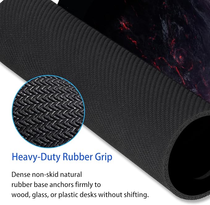 Sci-Fi Galaxy Planet Mouse Pad, 9.5"x7.9" Non-Slip Desk Mat 3mm | Personalized printed square mousepad with lava planet. Clean-cut flush edges & premium smooth cloth for gaming or office.