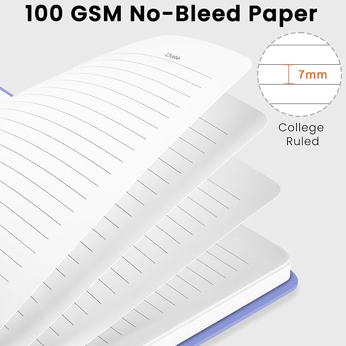 Lined Spiral Journal Notebook, A5 College Ruled Notebook for Journaling, Note-Taking, and Daily Planning, Durable Hardcover with an Elegant Design, Periwinkle