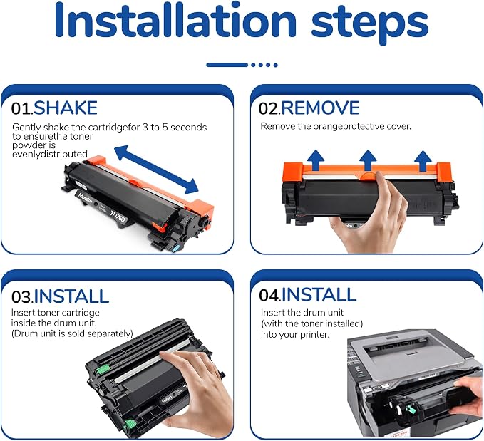 TN760 Toner for Brother Printer TN-760 TN 760 TN730 TN-730 1 Pack Black | for brother toner tn760 High Yield MFC-L2750DW MFC-L2710DW HL-L2350DW HL-L2395DW HL-L2370DW DCP-L2550DW Printer