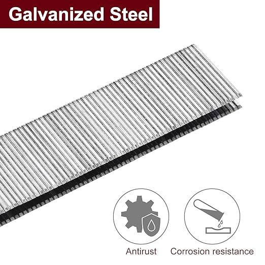 uxcell 18 Gauge Narrow Crown Staples 1/4"x1", 2000Pcs Galvanized Steel for Pneumatic, Electric Stapler, White
