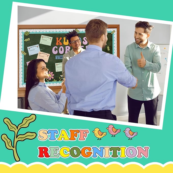 Mooliwe Staff Shout Out Bulletin Board Kit, Kudos Corner Employee Recognition Decor Set with 20 Appreciation Cutouts for School Classroom Office Wall Door Decor Supplies