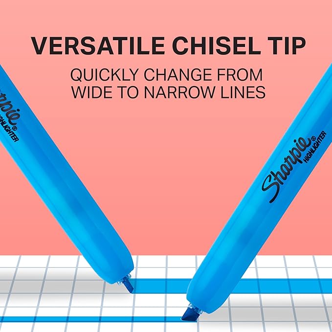 Sharpie Retractable Highlighters, Chisel Tip, Fluorescent Yellow, 12 Count