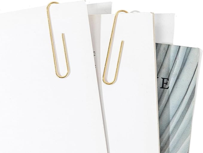 100pcs Gold Paper Clips,Large Paper Clip 2 Inch Jumbo Paperclips,Smooth Heavy Duty Clips Office Supplies Ideal for Bookmark