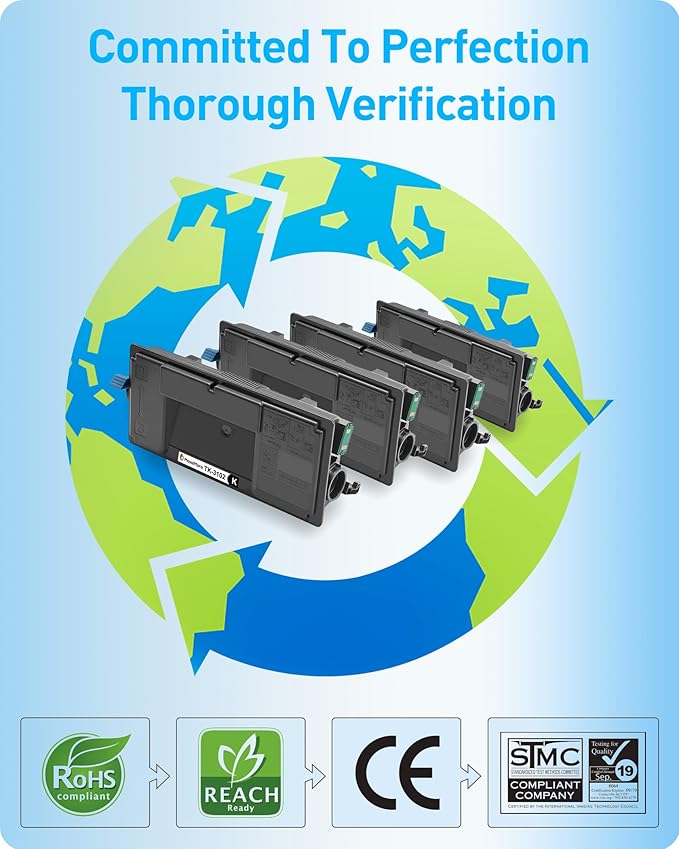 MasaiMara High Capacity TK-3102 TK 3102 TK3102 1T02MS0US0 12,500 Pages Compatible Toner Cartridges Replacement for Kyocera ECOSYS M3540idn M3040idn FS-2100DN FS-2100D Printer (Black, 4-Pack)