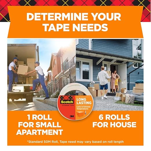 Scotch Long Lasting Shipping and Storage Tape with Dispenser, 1.88 in. X 54.6 Yd., 4 -Pack