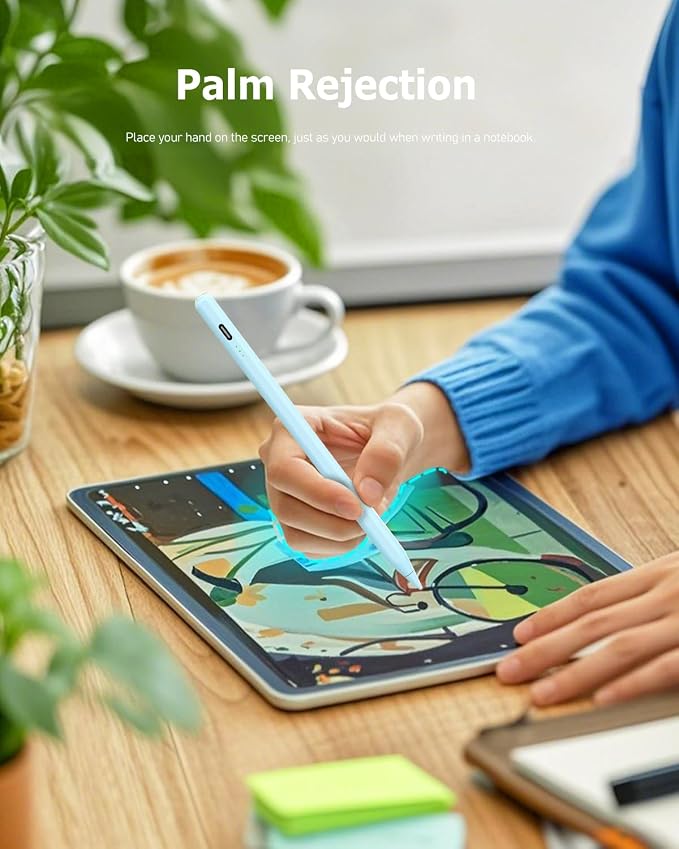 Blue Stylus Pen for iPad Pro Air Mini 2018-2026, Palm Rejection Fast Charge | Compatible with iPad 6–11 Gen (A16), iPad mini 5/6/7, iPad Air 3–6 Gen (M2/M4), iPad Pro 11/12.9" 1–6 Gen, M4 iPad Pro 11/13"