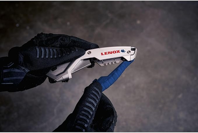 LENOX Utility Knife with 3 Bi-Metal Blades, Retractable, Foldable and Portable, Blade Storage (LXHT10599)