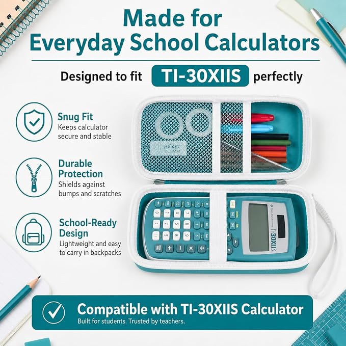 Green Calculator Case for TI-30XS/TI-30XIIS/TI-30Xa/TI-36X Pro | Grapsa Calculator Case for TI-30XS/TI-30XIIS/TI-30Xa/TI-36X Pro