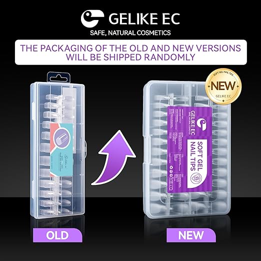 gelike ec Nail Tips Gel for Home: Short Almond 240pcs 12 Sizes False Nails for Beginners Women Girls