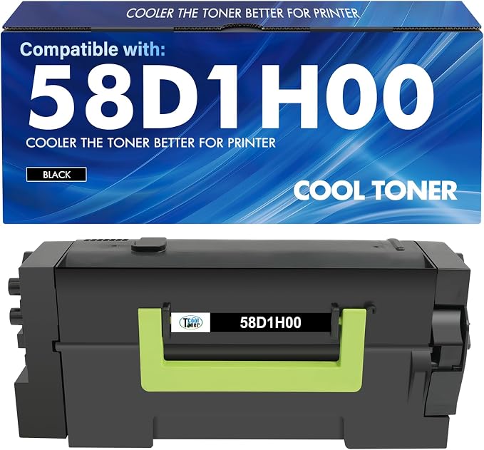 58D1H00 Black High Yield Toner Cartridge MS821 MS823 58D1000 1-Pack | Remanufactured Compatible for Lexmark MX721 MX722 MX822 MX826 MS821dn MS823dn MS725 MS822 MS825 MS826 MS823n MS825dn Printer