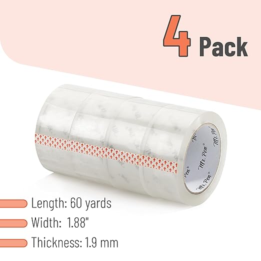 Mr. Pen- Packing Tape, 4 Pack, 2” Wide, 60 Yards, Shipping Tape, Clear Packing Tape Heavy Duty, Moving Tape