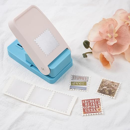 Square Stamp Punch, 1 Inch Square Stamp Puncher Postage Stamps Punches for Paper Crafts, StampShaped Paper Punches, Scrap a Day Punch,StampCutter Hole Puncher for DIY Scrapbooking Crafting Card Making