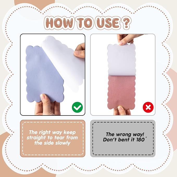 Eaasty 8 Pack Scalloped Sticky Notes 4" X 6" Morandii Memo Pads | Aesthetic Cute Wavy Edges, Self-stick for School Office Desk, 240 Sheets Bulk, Pretty Design for Reminders Planning