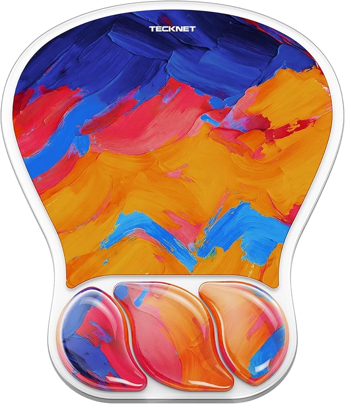 TECKNET Gel Mouse pad, Ergonomic Mouse Pad with Gel Wrist Support for Relieve Wrist Pain Comfortably - Non-Slip Base & Waterproof Surface for Office, Gaming, and Study Comfort - Oil Painting