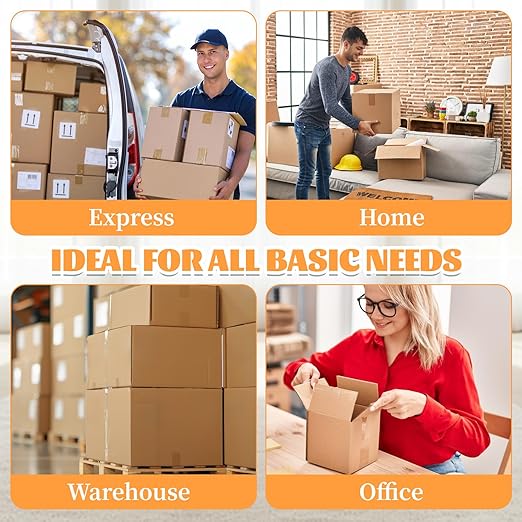 6-Pack Clear Packing Tape with Dispenser, 2.7mil x 1.88 Inches x 55 Yards Heavy Duty Packaging Tape, Strong Adhesive Packing Tape for Moving Boxes, Shipping, Mailing and Storages
