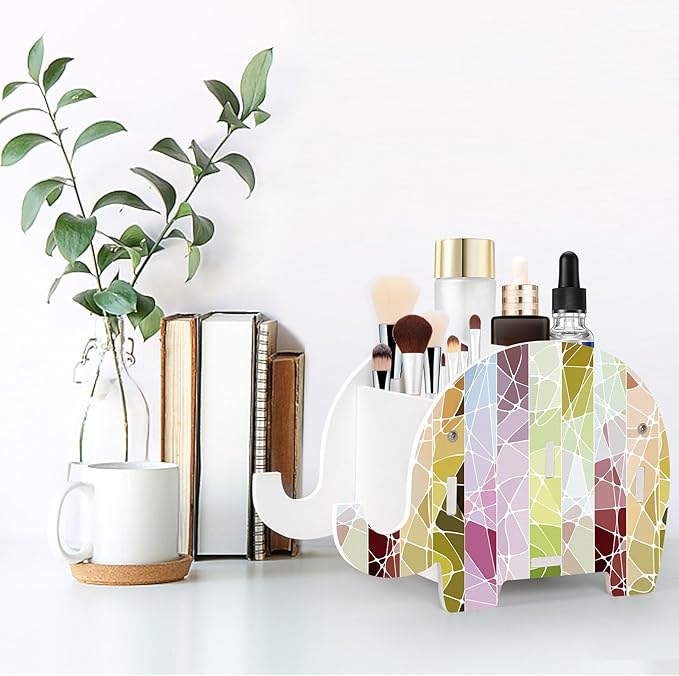 MOKANI Pen Pencil Holder for Desk Cute Elephant Gifts Desk Organizer Marker Makeup Brush Holders Workspace Organizers Office Decor Accessories with Phone Stand Christmas Gifts For Women Men Adults