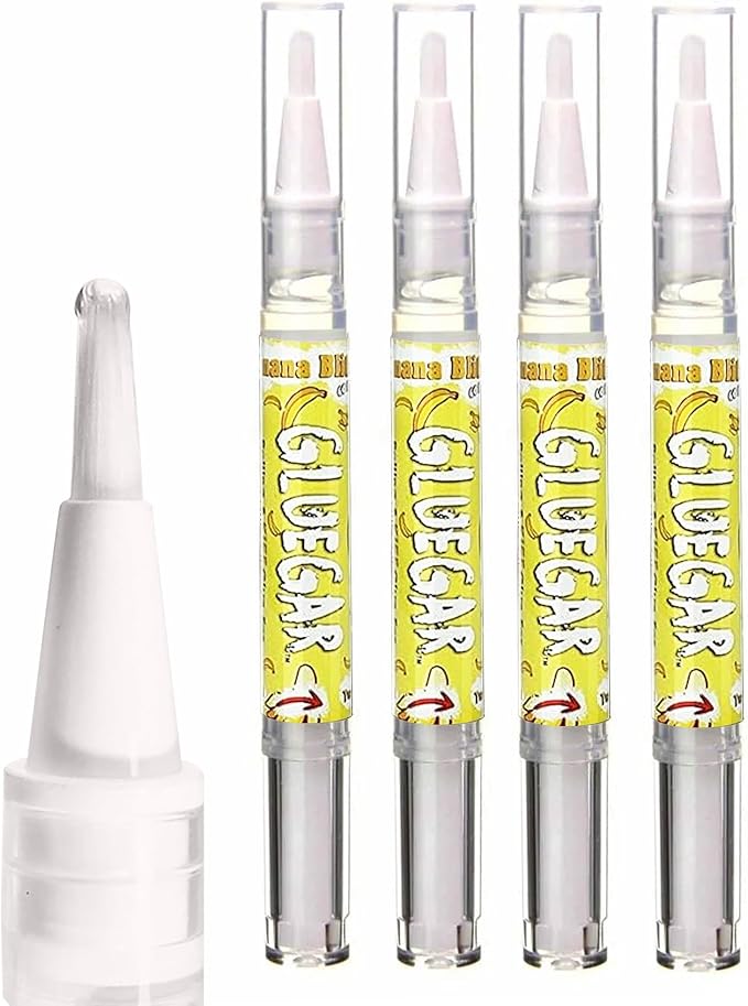 Caligars GlueGar Go Stix Rolling Glue - Cigar Glue Sticks with Different Flavors - Handy Rolling Glue for Wraps, & Papers - Natural, Plant Based Glue Stick Pen - Banana Blitz (4 Pack, 3ml)