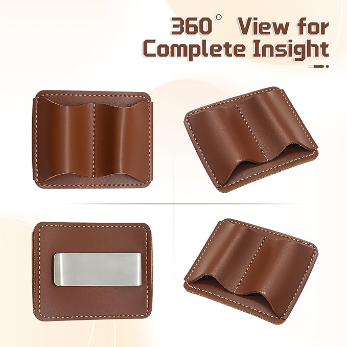 Handmade Leather Pen Holder Clip for Notebooks and Journals, Sturdy Brown Pen Loop with Metal Clip, Secure Pencil Organizer for Planners, Bibles, and Books (1-Pack)