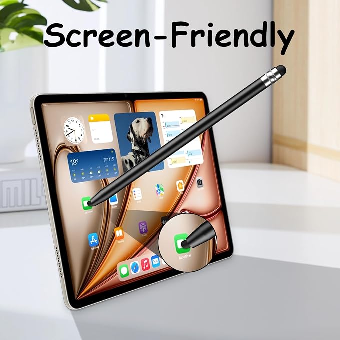 DIGIROOT 4 PCS Universal Stylus, 2-in-1 Stylus Pen for Touchscreen | Metal Barrel, High Sensitivity & Precision, Stylist Pens for All Touch Screens-iPad/iPhone/Samsung/Switch/Android
