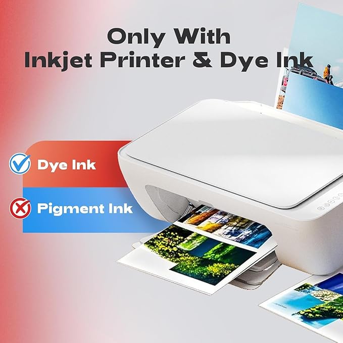 Glossy Photo Paper 8.5x11 Inches, 110 Sheets Thin Inkjet Paper,135gsm 37lb Photo Paper for Inkjet Printer with Dye Ink for Brochures Flyers Custom Chip Bag Party Favors