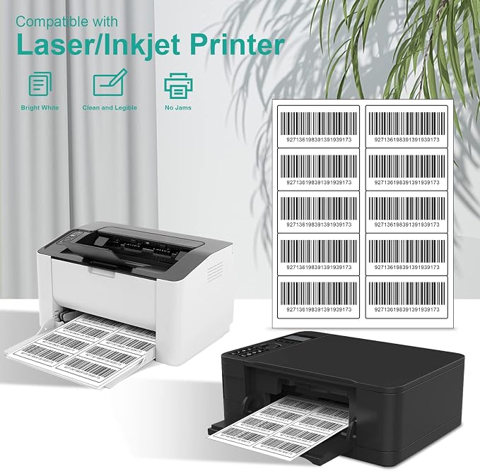 MFLABEL 2x4 Shipping Labels - 25 Sheets (250 Labels) for Laser & Inkjet Printers, 10-UP FBA Address Stickers, Matte White Self-Adhesive Mailing Labels for Packages, Boxes, envelopes
